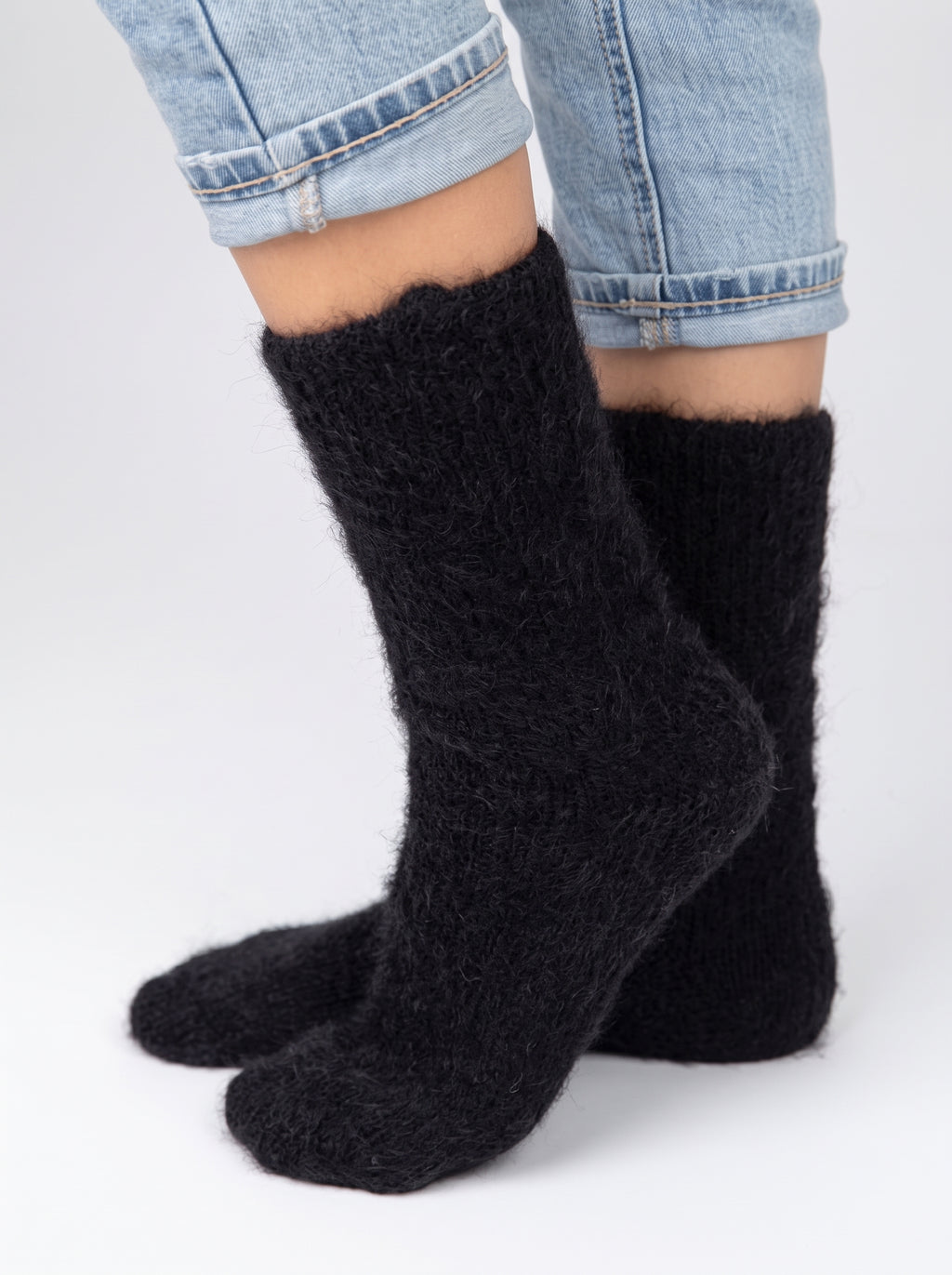 Chaussettes chaudes femme laine unies