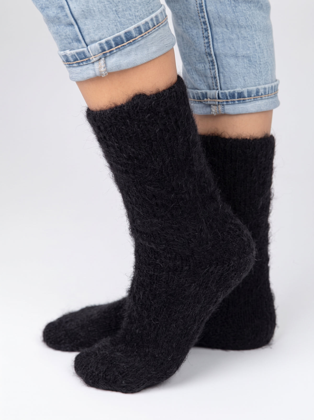 Chaussettes chaudes femme laine unies