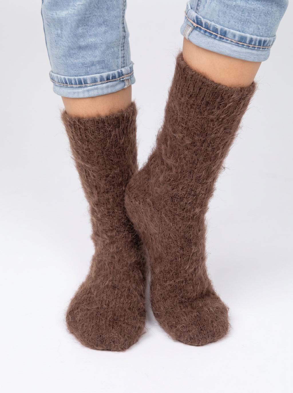 Chaussettes chaudes femme laine unies