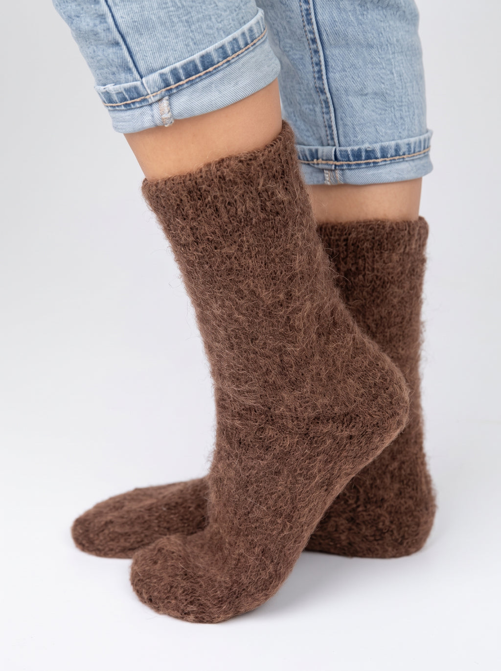 Chaussettes chaudes femme laine unies