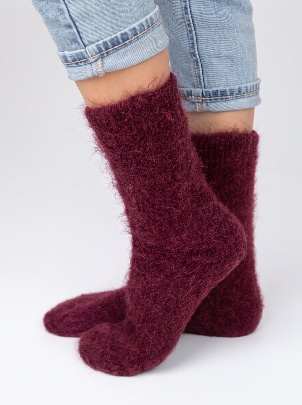 Chaussettes chaudes femme laine unies