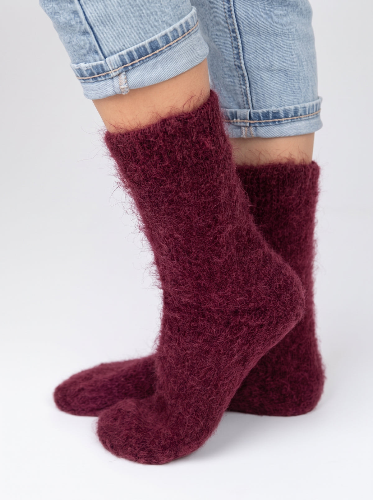 Chaussettes chaudes femme laine unies