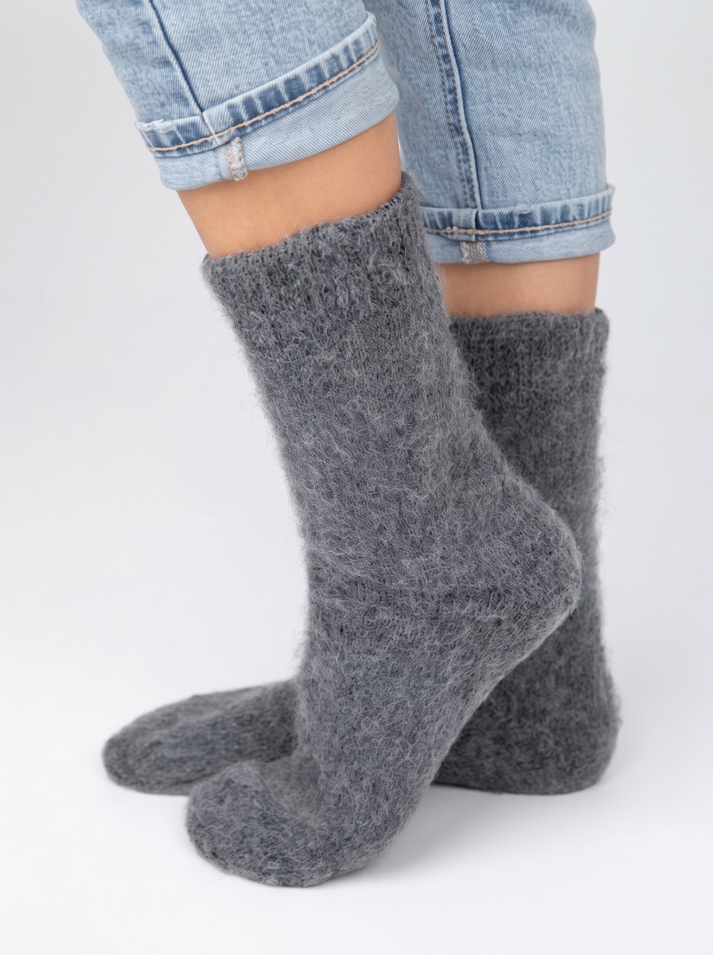 Chaussettes chaudes femme laine unies