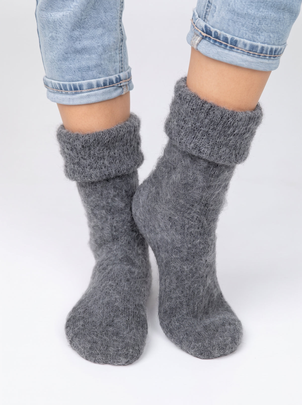 Chaussettes chaudes femme laine unies